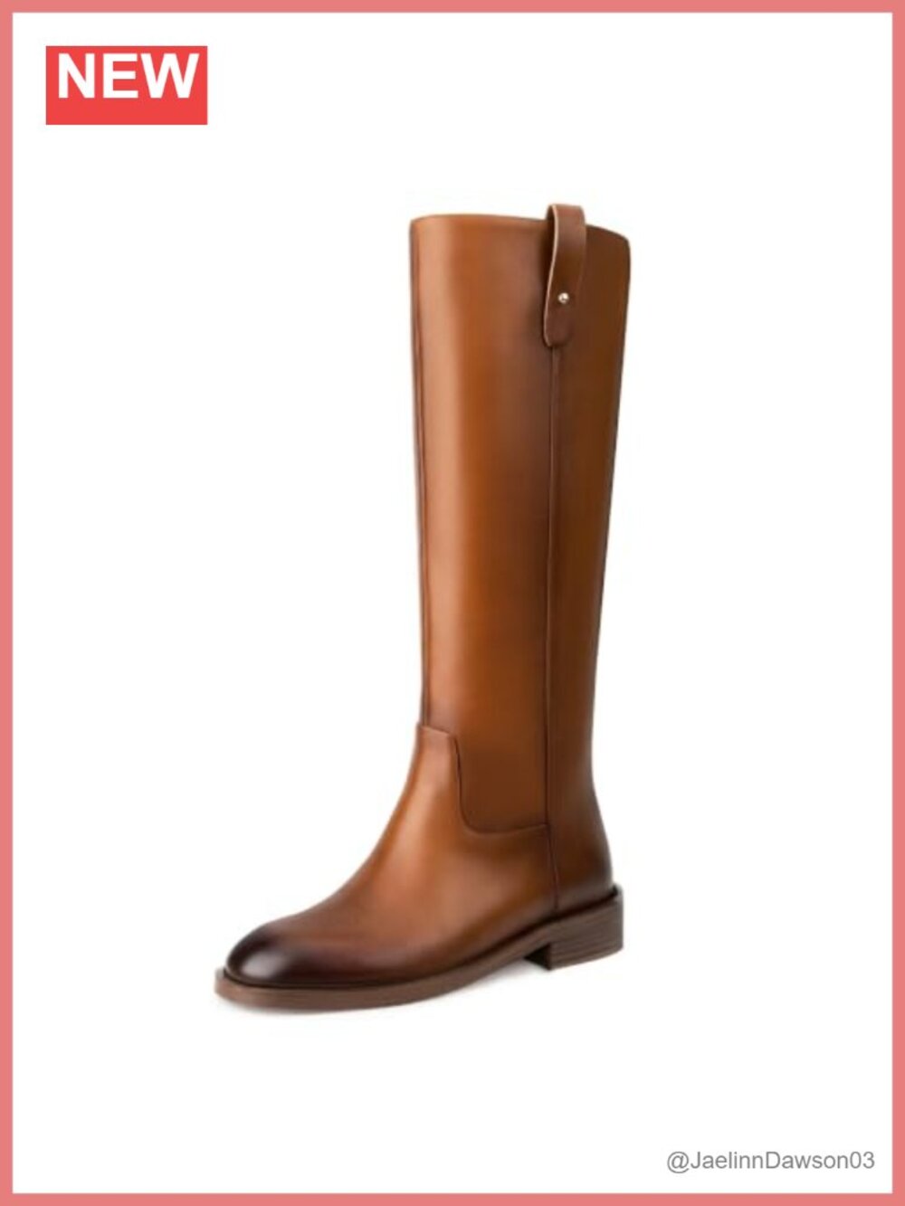 PAKHALINA Women's Knee High Boots Low Heel PU Leather Side Zipper Tall Boots